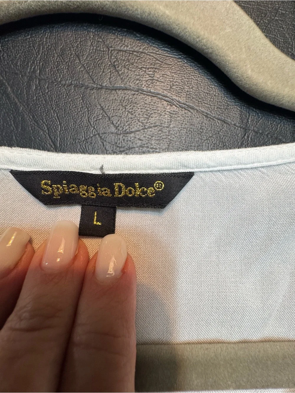 Spiaggia Dolce White Embroidered Boho Bell Sleeve Tunic Top Sz L Cottagecore